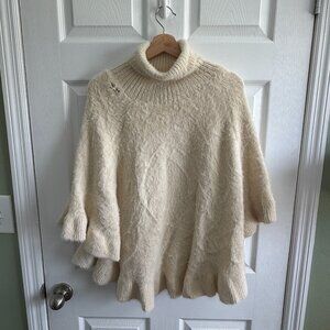 Anthropologie Poncho Style Cream Colored Women's Sweater